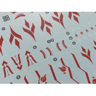 Flaming Snow Water Decals for Megami Device Asra Nine Tails (Metallic + Fluorescent)